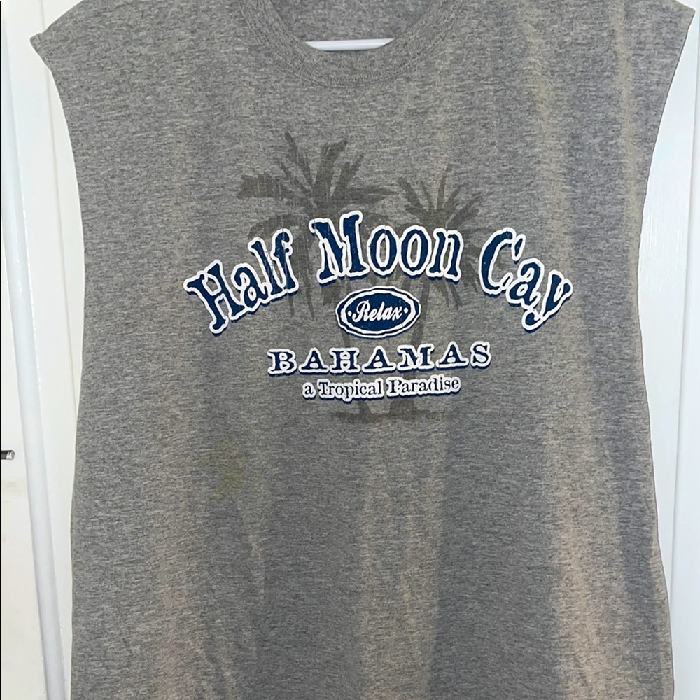 Gray Half Moon Cay Graphic Tank Top